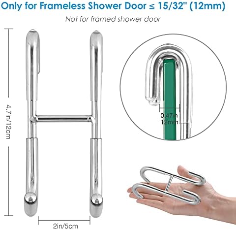 Simtive Silver Shower Door Hooks 2-Pack