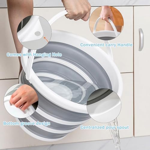 2-Pack Collapsible Mopping Buckets Durable RV Camping Cleaning Essentials
