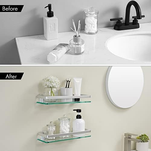 Sturdy Glass Shelves for Bathroom Storage