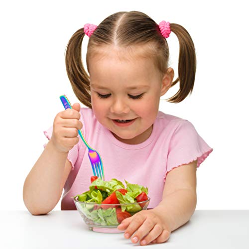 Rainbow Kids Safe Stainless Steel Forks 9-Piece Set