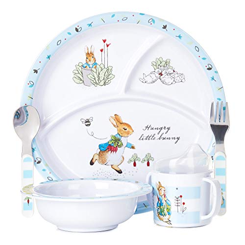 Beatrix Potter Peter Rabbit 5-Piece Melamine Dinnerware Set for Babies