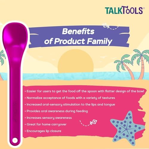 TalkTools Bumpy Magenta Spoons - Texture-friendly Design for oral awareness