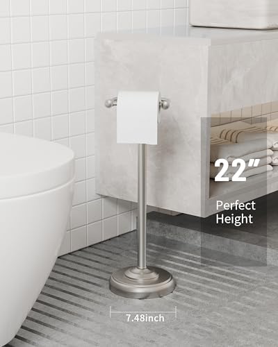 Sturdy glamorous brushed nickel toilet paper holder stand