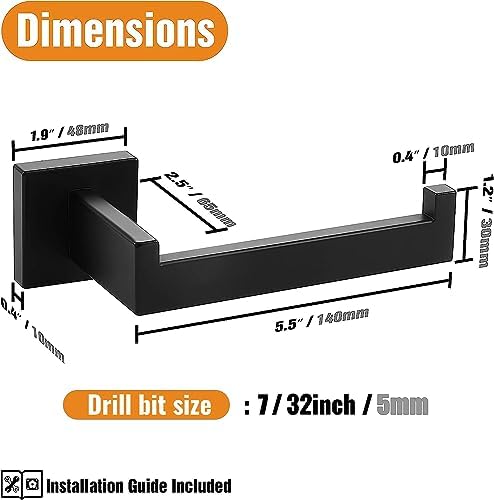 HITSLAM Matte Black Toilet Paper Holder