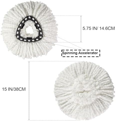 FunCeeReplacement Heads for Spin Mop 3Pack Super Efficient Easy to Use