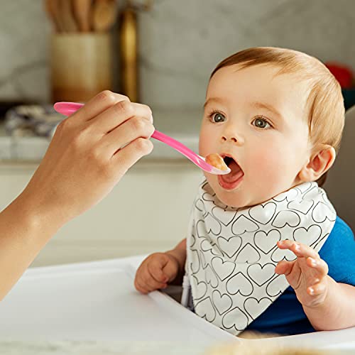 Munchkin Gentle Silicone Spoons 4 Pack Pink Green