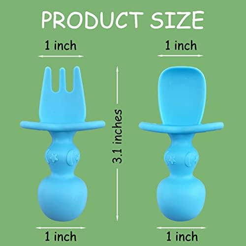 Perfect Baby Utensils Set Self-Feeding Ergonomic Design Safety Baffled 12-Piece binge