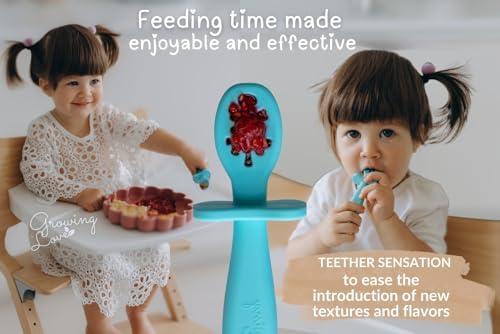 Growing Love Self-Feeding Baby Spoons Silicone with Anti-Choke Shield