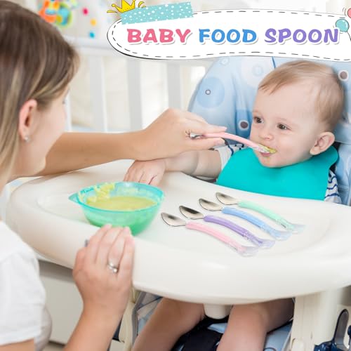 Lallisa Baby Silicone Food Spoon for Feeding and Scraping
