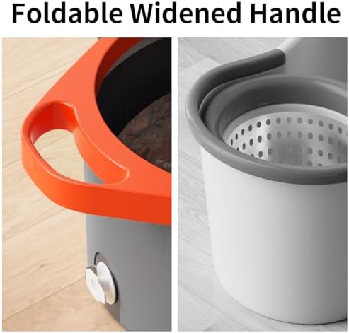 Efficient Dual Bucket Spin Mop with Foldable Handle for Deep Cleaning