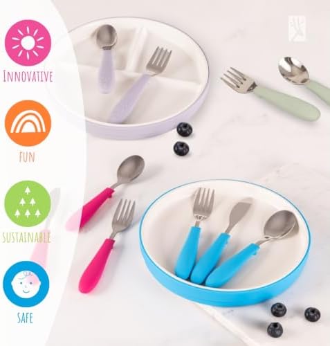 Elk and Friends Kids Silverware with Silicone Handle