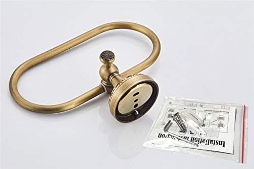 Flybath Oval Towel RingAntique Brass with Exquisite Pattern Durable Bathroom Kitchen Towel Hanger