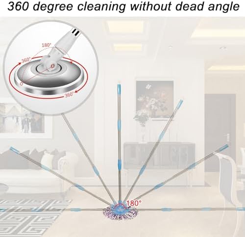 Sturdy 49-inch 360-Degree Rotating Telescoping Mop Handle