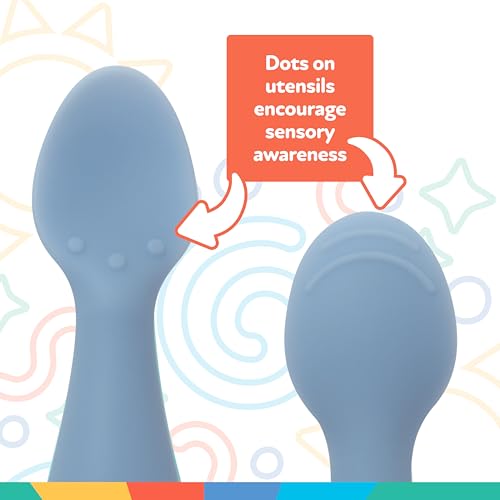 Nuby Silicone Mini Spoons 2-Pack for 4 Month Babies Blue