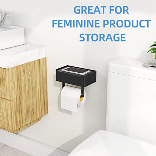JUYSON Toilet Paper Holder with Shelf and Wipes Storage