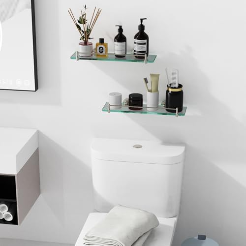 Rust-Resistant Floating Glass Shelf