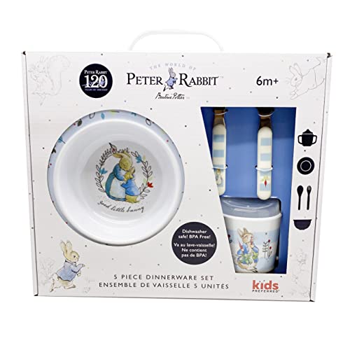 Beatrix Potter Peter Rabbit 5-Piece Melamine Dinnerware Set for Babies