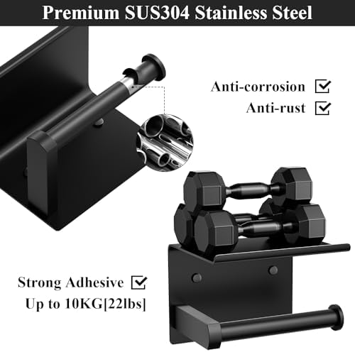 Stainless Steel Toilet Paper Holder with Phone Shelf Rustproof