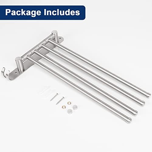 NearMoon Swivel Towel Rack Stainless Steel 4-Arm Towel Bar