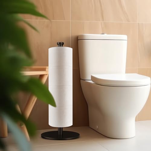 HHAOLUDUO Double-Action Toilet Paper Holder Stand