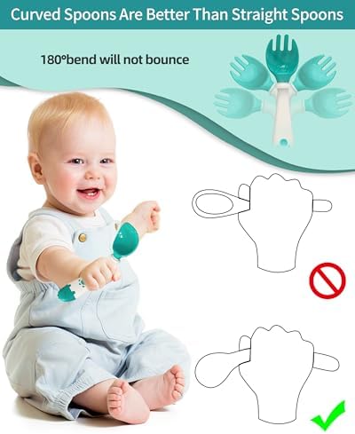 Deejoy Toddler Utensils Self-feeding Flatware Set with Travel Case