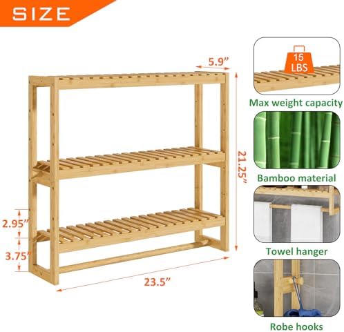 RRX Adjustable Bathroom Organizing Shelf Beige