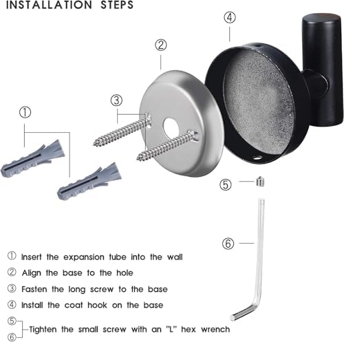4-Piece Stainless Steel Towel Hook 25x22x22inch glossy black bathroom bedroom essential