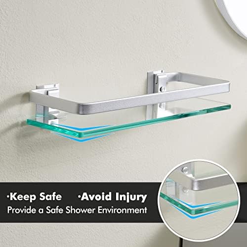 Sturdy Glass Shelves for Bathroom Storage