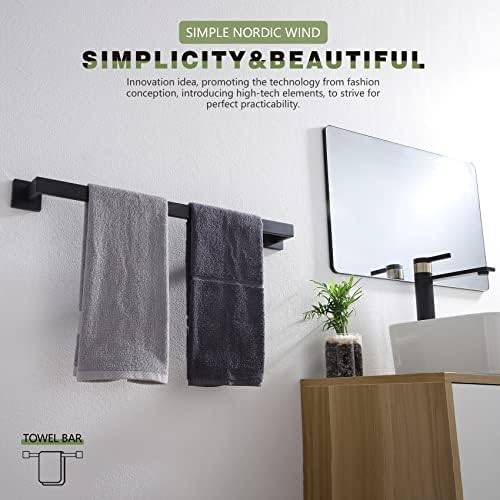 24-Inch Stainless Steel Towel Bar Matte Black