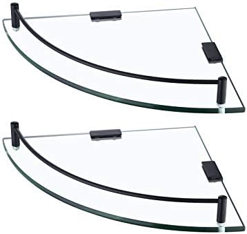 Stainless Steel Tempered Glass Corner Shelf for Bathroom