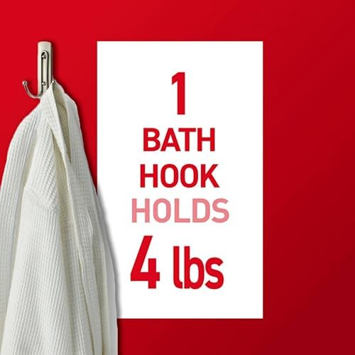 Secure Double Bathroom Wall Hook with Adhesive Strip