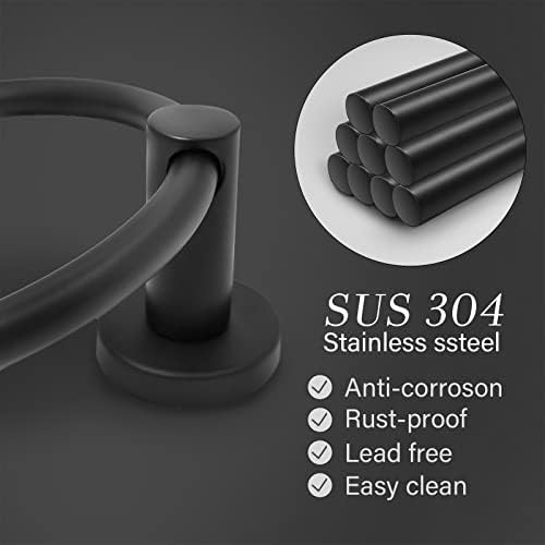 Sturdy Mat Black Towel Holder for Bathroom