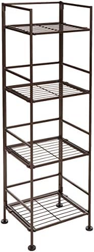 Amazon Basics 4-Tier Iron Tower Sturdy Bathroom Shelf Black