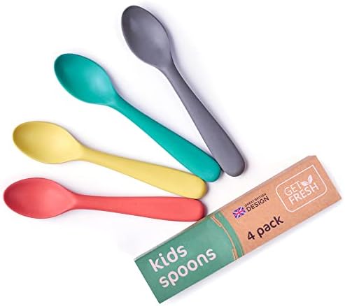 Bamboo Kids Spoons Set - Bright and Reusable for Toddlers