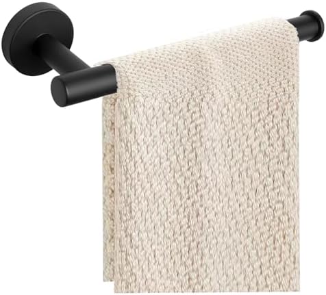 Hand Towel Holder Rustproof Matte Black Modern Design Flexible Use
