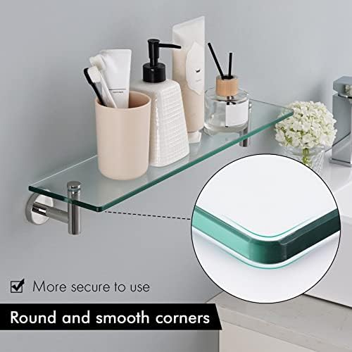 KES Floating Tempered Glass Shelf Rust-Resistant Wall-Mounted