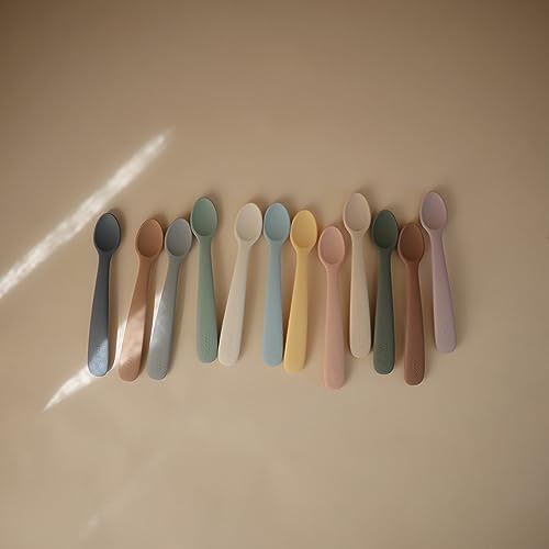 Mushie Silicone Feeding Spoons 2-Pack Blush Shifting Sand