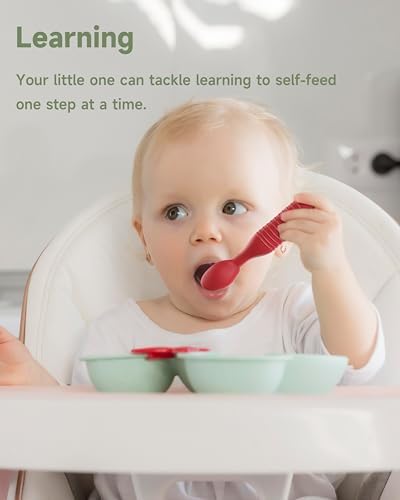 4-Pack silicone baby spoons for teething and self-feeding
