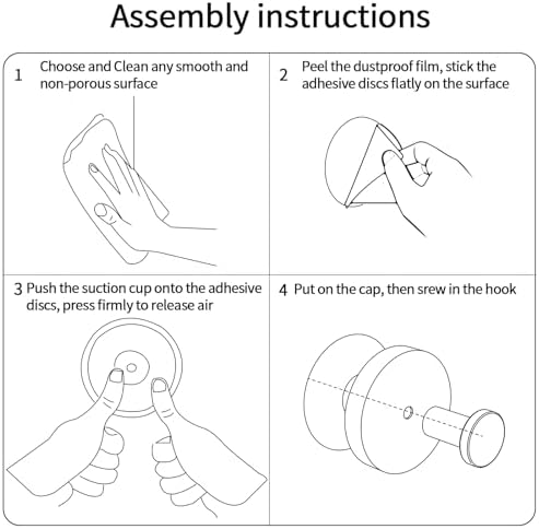 Suction Cup Hooks for Glass Surfaces - Easy Mounting Durable Design