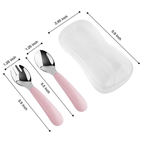 2-Pack Toddler Utensils Self-Feeding Flatware Set