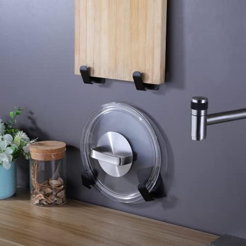 Taozun Self-Adhesive Wall Hooks Black Rust-Resistant for Kitchen Bathroom