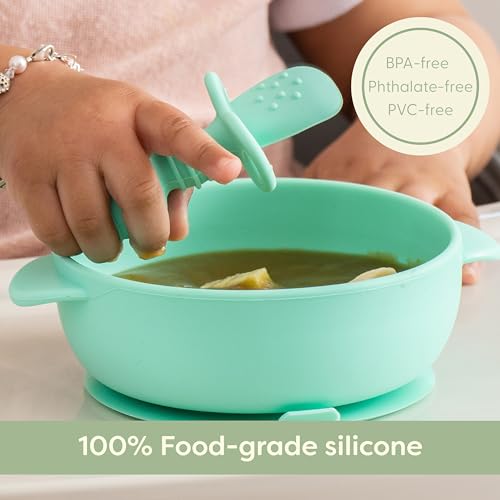 UpwardBaby Self-Feeding Spoons with Anti-Choke Barrier Silicone for 4 Months