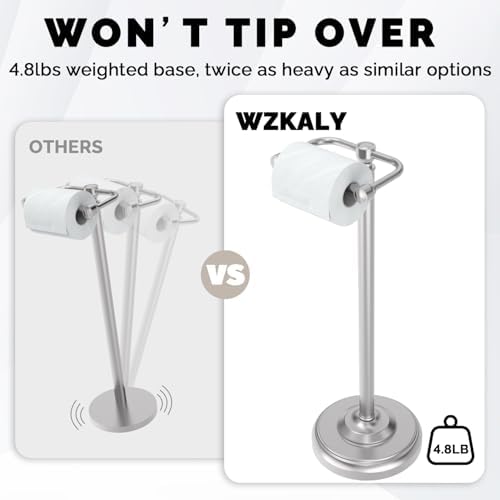 Sturdy glamorous brushed nickel toilet paper holder stand