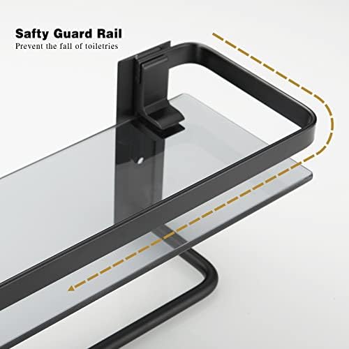Secure Black tempered Glass Shelf 157in Extend your space
