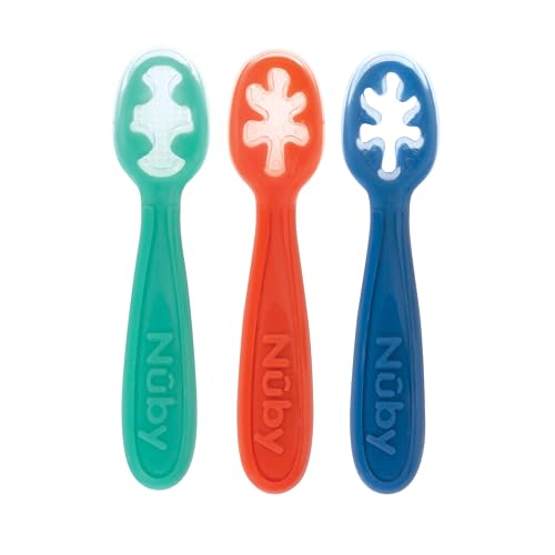 Nuby Babys First Wooden Spoons 3-Pack 6 Months