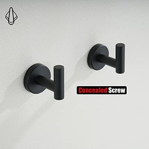 J-Q-K Black 2-Pack Bathroom Towel Hook