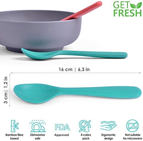 Bamboo Kids Spoons Set - Bright and Reusable for Toddlers