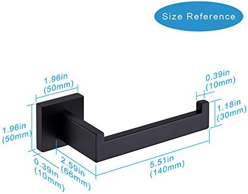 Stainless Steel Matte Black Toilet Paper Holder Rustproof Easy to Mount