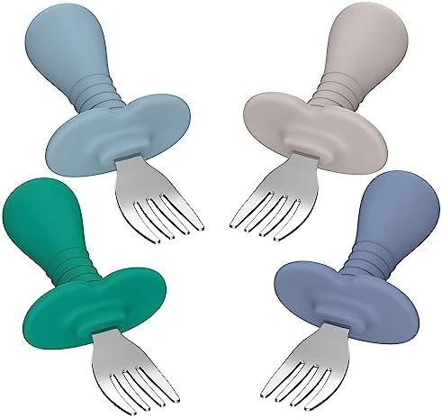 High-Quality Baby for Toddlers BPA-FreeSilverware Set with Silicone Handle
