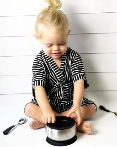Avanchy Baby Spoons Set Stainless Steel and Silicone for 4-Month Babies